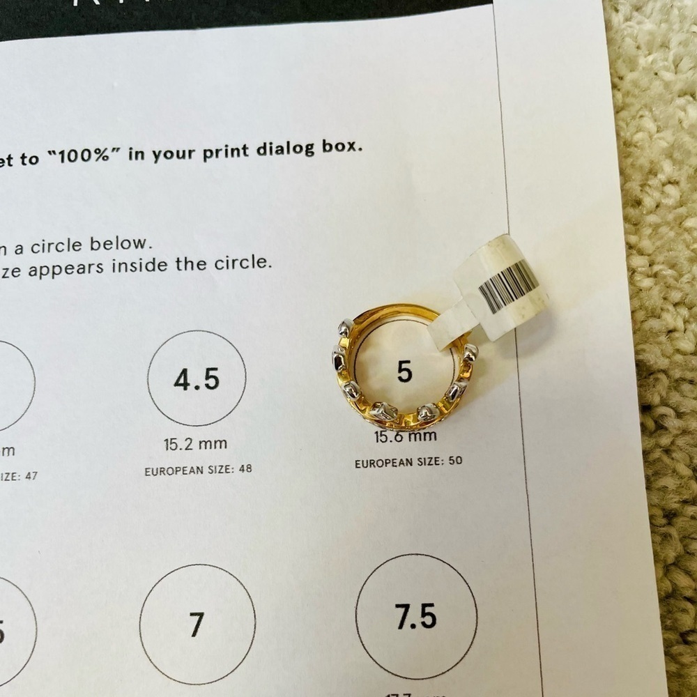 Gold Silver Tone Crown Cubic Zirconia Accented Channel Set Ring - Picture 4 of 6